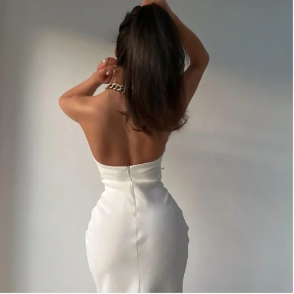 LAST ONE! BLOGGER'S FAVE! Zara Cut Out Dress White Sz XS, M NWT - Picture 16 of 17